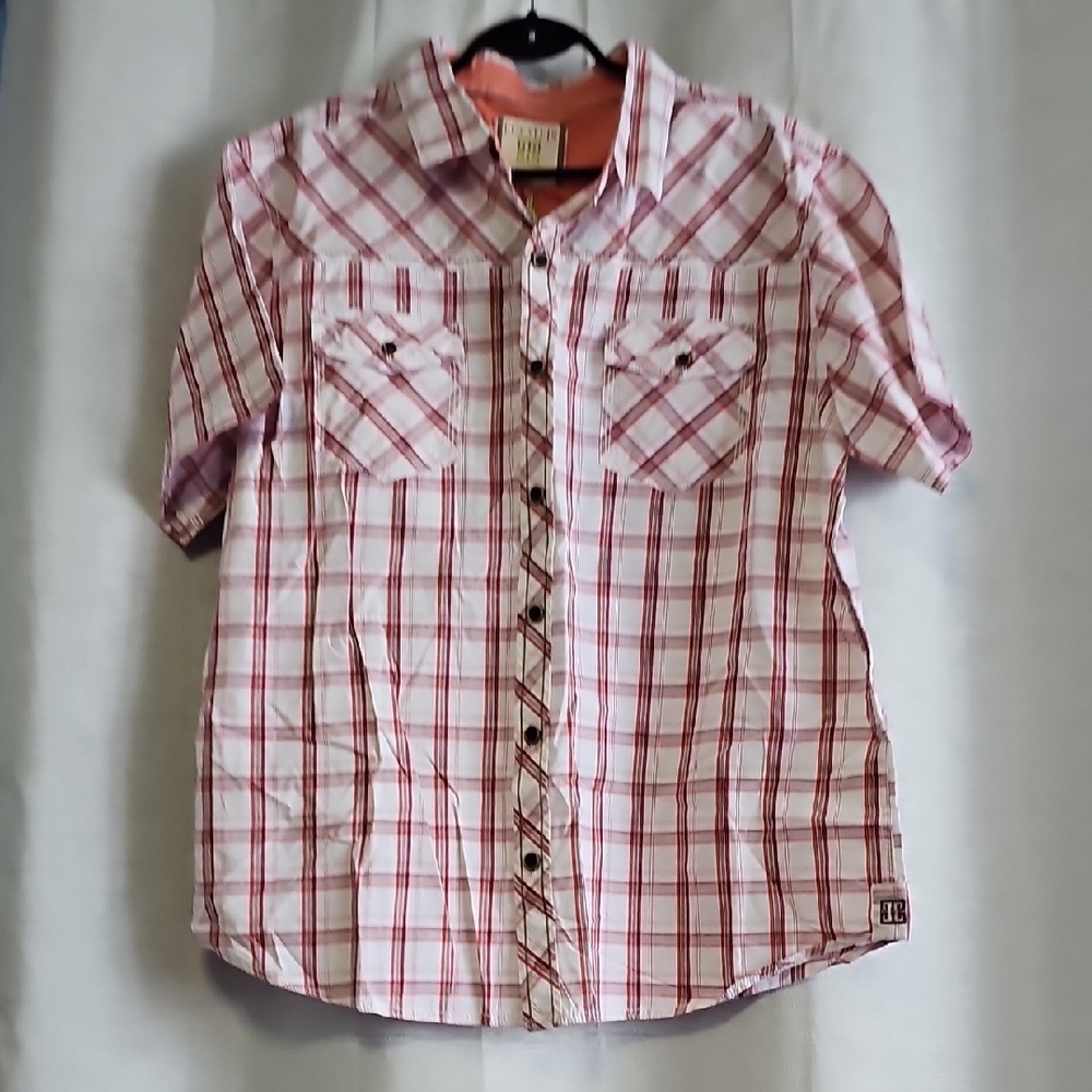 Ecoths Men's Red And Whitr Plaid Shirt